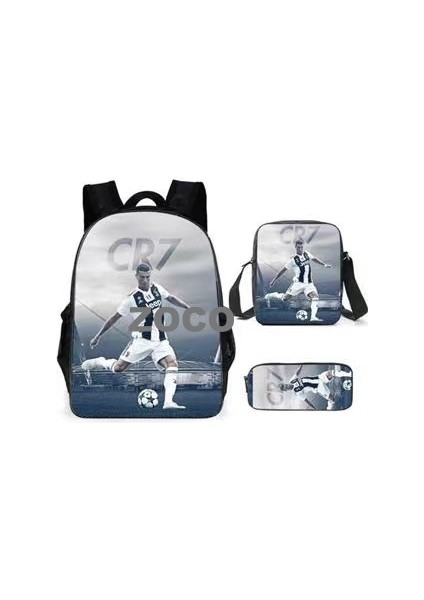 Futbol Yıldızı Messi Okul Çantası Üç Set Çocuk Okul Çantası Ilkokul Öğrencileri Karikatür Omuz Çantası (Yurt Dışından)