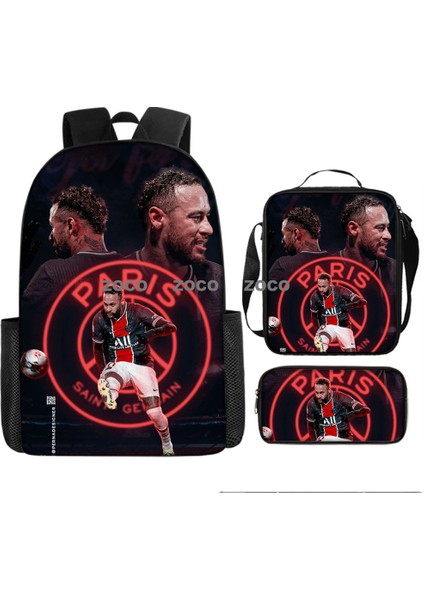 Futbol Yıldızı Messi Okul Çantası Üç Set Çocuk Okul Çantası Ilkokul Öğrencileri Karikatür Omuz Çantası (Yurt Dışından)