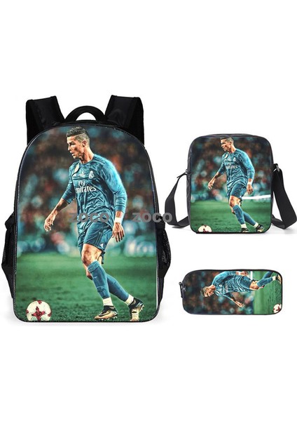 Futbol Yıldızı Messi Okul Çantası Üç Set Çocuk Okul Çantası Ilkokul Öğrencileri Karikatür Omuz Çantası (Yurt Dışından)