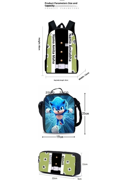 3D Yeni Roblox Öğrenci Okul Çantası Öğle Yemeği Çantası Kalem Çantası Omuz Çantası Üç Parçalı Set (Yurt Dışından) modelleri