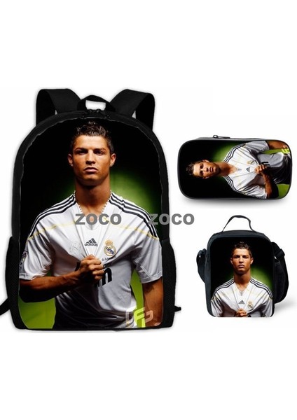 Futbol Yıldızı Messi Okul Çantası Üç Set Çocuk Okul Çantası Ilkokul Öğrencileri Karikatür Omuz Çantası (Yurt Dışından)