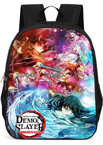 Yeni Anime Demon Slayer Öğrenci Okul Çantası Büyük Kapasiteli Kolej Tarzı Omuz Çantası (Yurt Dışından)