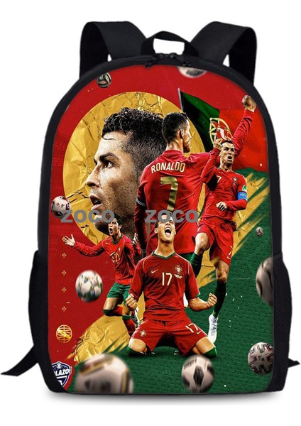 Yeni C Luo Sırt Çantası Cr7 Futbol Yıldızı 15 Inç Tek Katmanlı Omuz Çantası Büyük Kapasiteli Öğrenciler Çocuk Okul Çantası (Yurt Dışından)