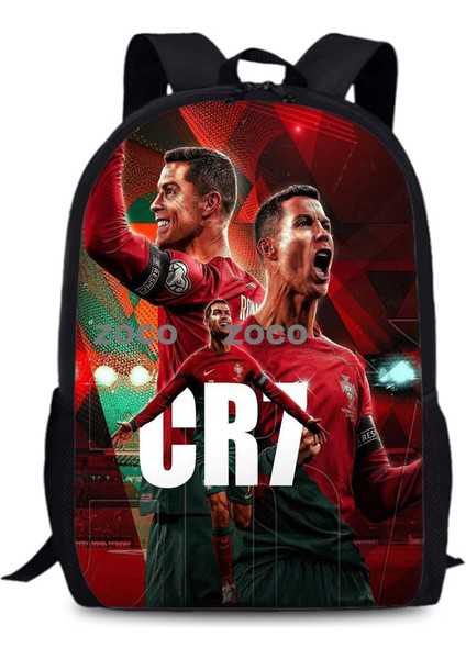 Yeni C Luo Sırt Çantası Cr7 Futbol Yıldızı 15 Inç Tek Katmanlı Omuz Çantası Büyük Kapasiteli Öğrenciler Çocuk Okul Çantası (Yurt Dışından)