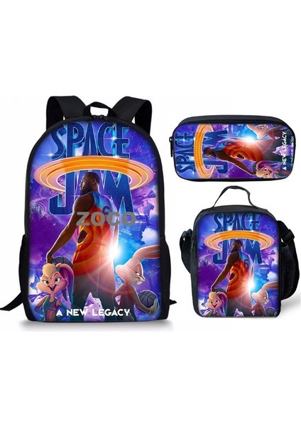 Futbol Yıldızı Messi Okul Çantası Üç Set Çocuk Okul Çantası Ilkokul Öğrencileri Karikatür Omuz Çantası (Yurt Dışından)