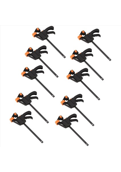 10PCS 4inch Ahşap Işleme Kelepçe Seti Sabit Tip Hızlı Cırcır Serbest Bırakma Hızı Ekstrüde Naylon Çalışma Çubuğu Kiti Yeme Gadgets (Yurt Dışından)