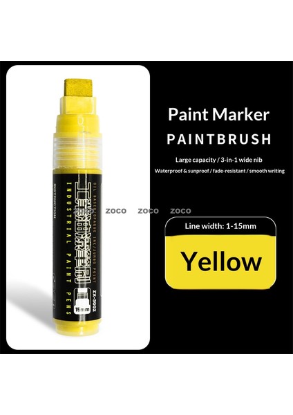 ZOCO15MM Boya Fırçası Renk Kaybetmez Lastik Şantiye Kaplama Düz Uçlu Dolum Fırçası Kalem Işareti Takviye Koruma Boyası Daha Kalın (Yurt Dışından)