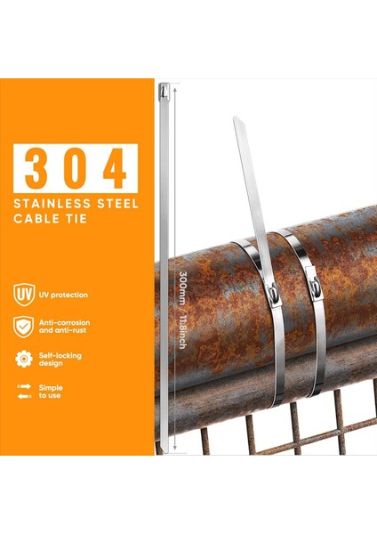 Paslanmaz Çelik Kablo Kravat Pensi, 150PCS 11.8in Kablo Bağları ile Metal Kablo Bağlarını Sabitlemek ve Kesme Için Özel Araç (Yurt Dışından) indirimleri