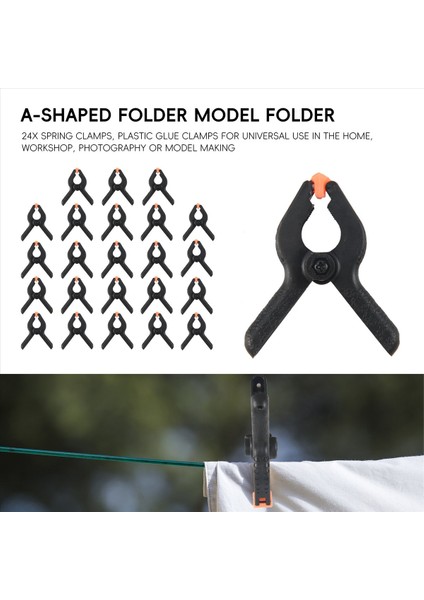 24X Yay Kelepçeleri, Evde Evrensel Kullanım Için Plastik Tutkal Kelepçeleri, Çalıştay, Fotoğraf Veya Model Yapımı (Yurt Dışından) fırsatları