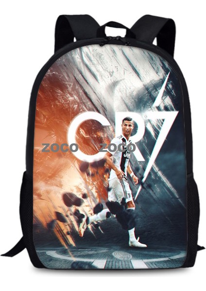 Yeni C Luo Sırt Çantası Cr7 Futbol Yıldızı 15 Inç Tek Katmanlı Omuz Çantası Büyük Kapasiteli Öğrenciler Çocuk Okul Çantası (Yurt Dışından)