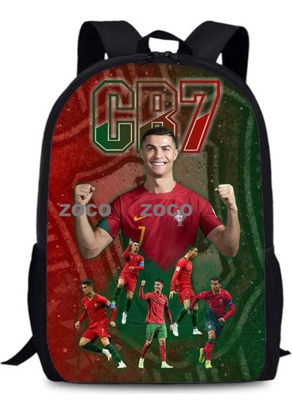 Yeni C Luo Sırt Çantası Cr7 Futbol Yıldızı 15 Inç Tek Katmanlı Omuz Çantası Büyük Kapasiteli Öğrenciler Çocuk Okul Çantası (Yurt Dışından)