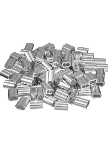 5/32 Inç (4mm) Çaplı Tel Halat Alüminyum Kollu Klipsler Kablo Kablo 100 Pcs (Yurt Dışından)