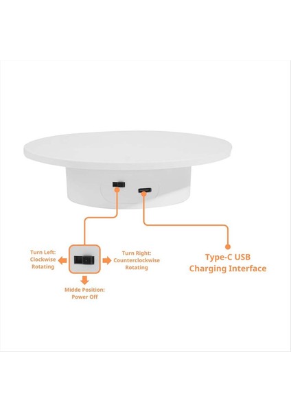 Motorlu Dönen Ekran Standı, 360 Elektrikli Döner Çarp Çarpıştırma Üssü Tembel Susan, Yük Taşıyan 11 Lbs, Fotoğrafçılık Için (Yurt Dışından) fırsatları