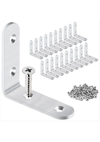 Açı Braketi, Ahşap Masa Için Vida Bağlantı Açısı Braketi Olan Kalın L-Şekilli Braket, Tuvalet Masası, 20 Adet (Yurt Dışından)