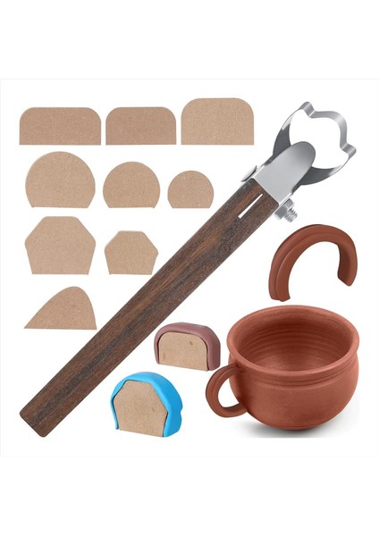 Çömlek Kolu Yapım Aracı 9 Adet Kupa Sapı Kalıp Ayarlanabilir Kil Çömlek Aletleri Seramik Aletler Seramik Kırpma (Yurt Dışından)