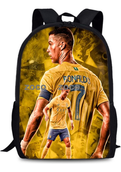 Yeni C Luo Sırt Çantası Cr7 Futbol Yıldızı 15 Inç Tek Katmanlı Omuz Çantası Büyük Kapasiteli Öğrenciler Çocuk Okul Çantası (Yurt Dışından)
