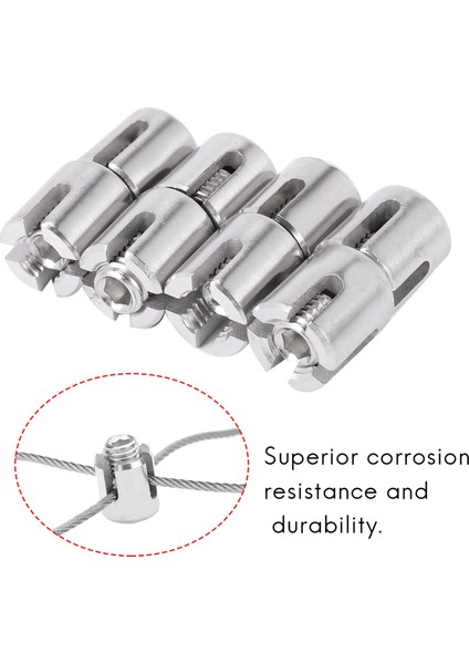 8 Pcs Paslanmaz Çelik Tel Halat Yeşil Duvar Kafes Kişisi Fitting Cross Clip 3mm Tel (Yurt Dışından) modelleri