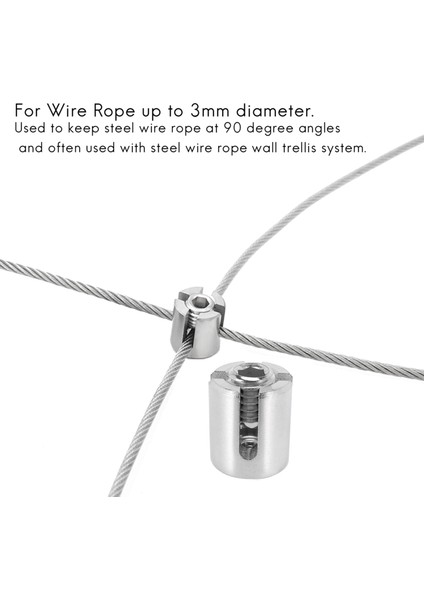 8 Pcs Paslanmaz Çelik Tel Halat Yeşil Duvar Kafes Kişisi Fitting Cross Clip 3mm Tel (Yurt Dışından) fırsatları