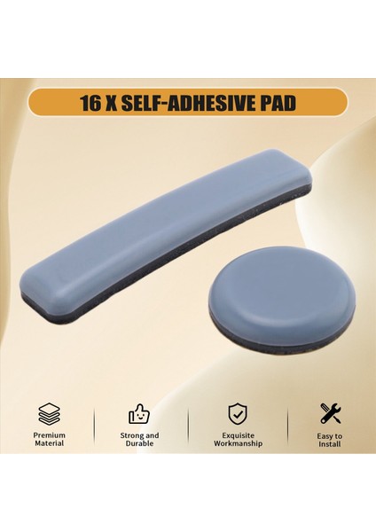 16 Pcs Mobilya Kayar Ptfe Kaydırıcılar Kendi Yapışkan Mobilya Kaymaları Mobilya Için Yuvarlak Kare Seti Kolay Taşıma (Yurt Dışından) fırsatları