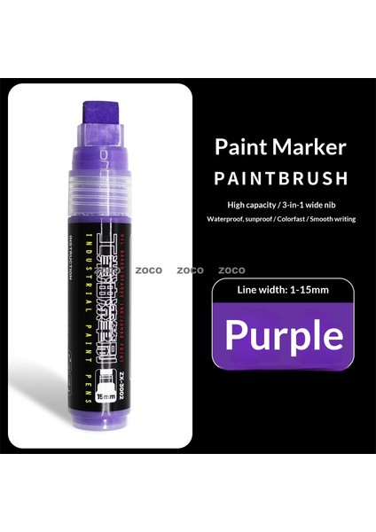 ZOCO15MM Boya Fırçası Renk Kaybetmez Lastik Şantiye Kaplama Düz Uçlu Dolum Fırçası Kalem Işareti Takviye Koruma Boyası Daha Kalın (Yurt Dışından)