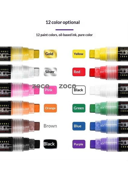 ZOCO15MM Boya Fırçası Renk Kaybetmez Lastik Şantiye Kaplama Düz Uçlu Dolum Fırçası Kalem Işareti Takviye Koruma Boyası Daha Kalın (Yurt Dışından) fiyatları