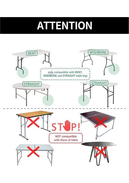 Katlanır Masalar Için Masa Bacak Uzatıcıları Düz/bükülmüş Bacak, Katlanır Masa Bacak Uzantıları, Yükseklikler Ayarlanabilir Yükselticiler - 4 Adet (Yurt Dışından) modelleri