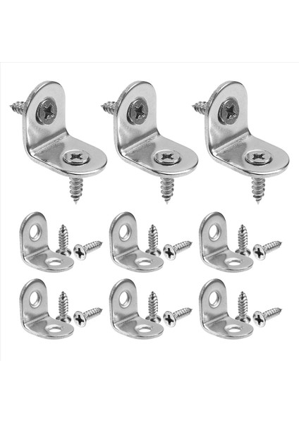 100PCS L Raflar Için Braketler Ahşap Açılı Parantez Için Köşeli Braketler Vidalı Braket Seti ile Paslanmaz Çelik (Yurt Dışından)