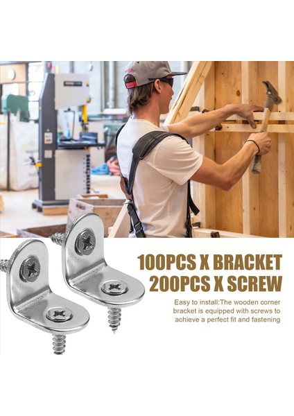 100PCS L Raflar Için Braketler Ahşap Açılı Parantez Için Köşeli Braketler Vidalı Braket Seti ile Paslanmaz Çelik (Yurt Dışından) fırsatları