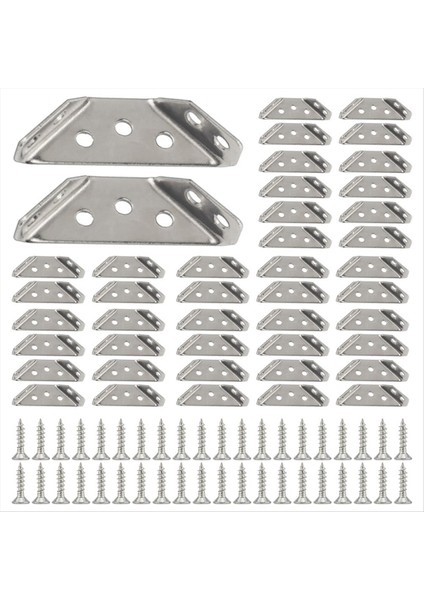 100PCS Evrensel Mobilya Köşe Konnektörü Paslanmaz Çelik Köşe, Vidalı Ağır Hizmet Açısı Raf Braketleri (Yurt Dışından)