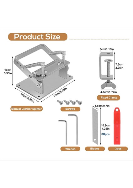 Manuel Deri Ayırıcı, Kelepçeli Deri Kayma Aletleri, Deri Zanaat Çalışma Aracı Için Deri Skiver Makinesi (Yurt Dışından) modelleri