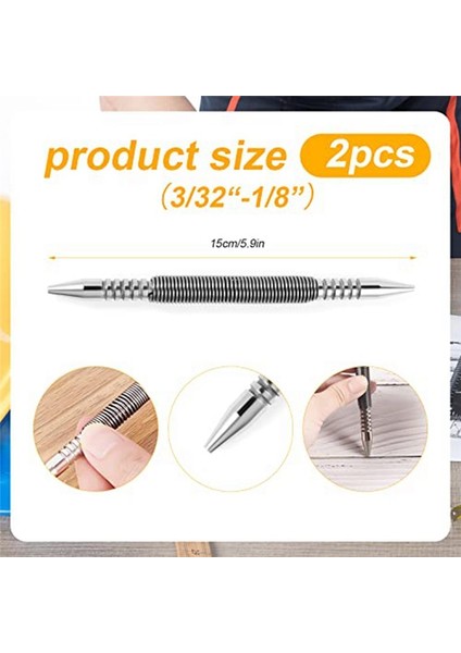 2pcs Çift Kafa Tırnak Setleyicileri, 3/32 ve 1/8 Inç Yay Tırnak Seti Çekiçsiz Tırnak Ayarlayıcı Set Seti Kapı Menteşe Pimi Çıkarma Aracı (Yurt Dışından) modelleri