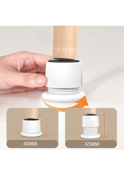 2 Masa Bacak Pedleri, Ayarlanabilir Güçlendirici Pedler, Kaymaz, Sandalye Bacak Kapakları, Parke Zeminler Için Zemin Koruyucuları (Beyaz) (Yurt Dışından) fırsatları