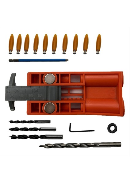 Ahşap Işleme Eğik Delik Bulucu Seti 9.5mm Çift Delikli Yumruklu Ahşap Işleme Bit Sondaj Armatürü Ağaç Işleme Araçları (Yurt Dışından)