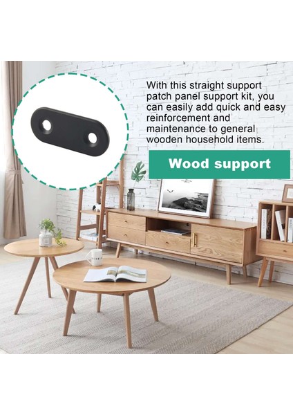 22 Pcs Düz Brace Braketler Paslanmaz Çelik Siyah Mendem Plaka Konnektörü Vidalı Ahşap Düz Braketler (Yurt Dışından) indirimleri