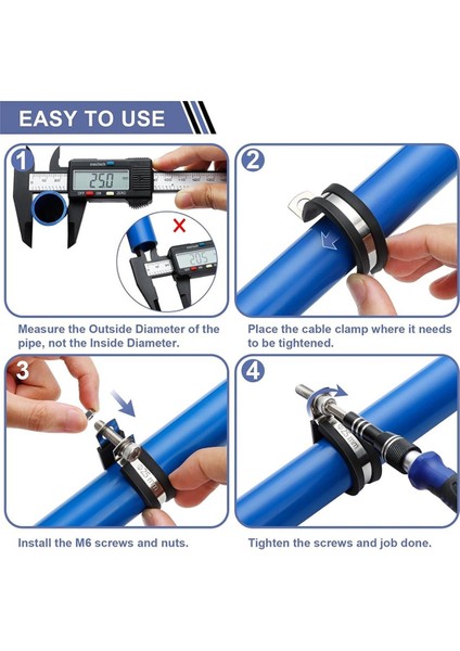 Kablo KELEPÇELERI-112 Pcs 10 Boyutlar- Paslanmaz Çelik Boru Kelepçesi Çiftlik Kiti Kauçuk Yastık Yalıtımlı Tel Kelepçeler (Yurt Dışından) indirimleri