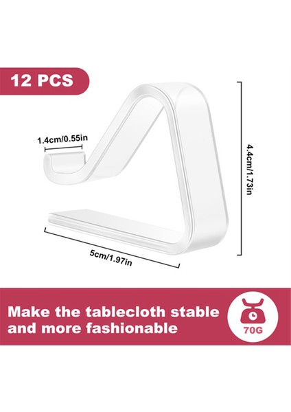 12 Adet Şeffaf Masa Örtüsü Klipsleri, Masa Bezi Klipsleri, Rüzgar Geçirmez Masa Kapağı Tutucu Kelepçeler. (Yurt Dışından) fiyatları