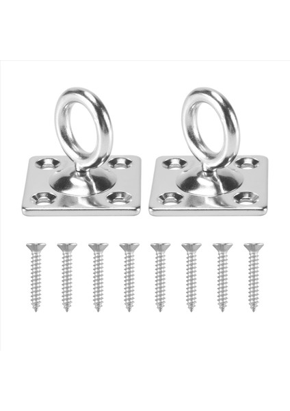 2pcs Kare Döner Ped Göz Döndürülebilir Tavan Kanca Duvarı Monte Kanca Paslanmaz Çelik Göz Plakası Yoga Salınımları Için Hamak (Vidalı) (Yurt Dışından)