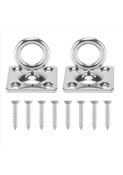 2pcs Kare Döner Ped Göz Döndürülebilir Tavan Kanca Duvarı Monte Kanca Paslanmaz Çelik Göz Plakası Yoga Salınımları Için Hamak (Vidalı) (Yurt Dışından) fiyatları