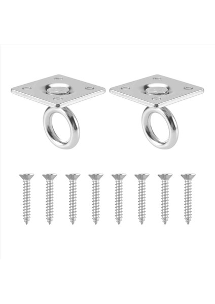 2pcs Kare Döner Ped Göz Döndürülebilir Tavan Kanca Duvarı Monte Kanca Paslanmaz Çelik Göz Plakası Yoga Salınımları Için Hamak (Vidalı) (Yurt Dışından) modelleri