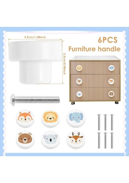 6 Paket Beyaz Ahşap Hayvan Desen Çekmece Düğmeleri Yuvarlak Şekil Hayvan Çekmecesi Çeker Sevimli Dresser Düğmeleri Dolaplar Topuzlar (Yurt Dışından) modelleri