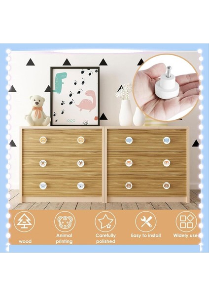 6 Paket Beyaz Ahşap Hayvan Desen Çekmece Düğmeleri Yuvarlak Şekil Hayvan Çekmecesi Çeker Sevimli Dresser Düğmeleri Dolaplar Topuzlar (Yurt Dışından) fırsatları