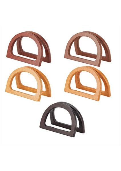 10 Adet Çanta Yapımı Için Ahşap Çanta Kulpları, 5 Renk Çanta Yedek Kolu Dekoratif Çanta Yapım Malzemeleri (Yurt Dışından)