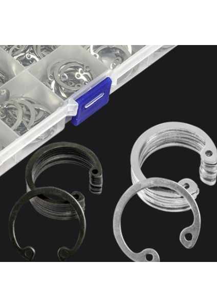 445PCS C Tip Dahili Circlip Tespit Halkaları Çelik Çiftlik Kiti Çizgi Snap Yüzükler Siyah (Yurt Dışından) fırsatları