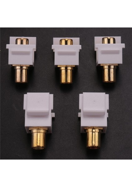 5 Pack Rca Keystone Jack Ekle Bağlantı Soketi Ekleme Duvar Plakası Için Adaptör Bağlantı Noktası Altın Kaplı Sline Kuplör (Yurt Dışından)