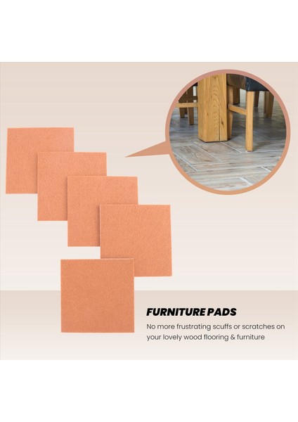 20PCS Mobilya Pedleri, Kendi Kendine Yapışkan Ahşap Zemin Koruyucuları Hissetti 7CMX7CM (Yurt Dışından) fırsatları