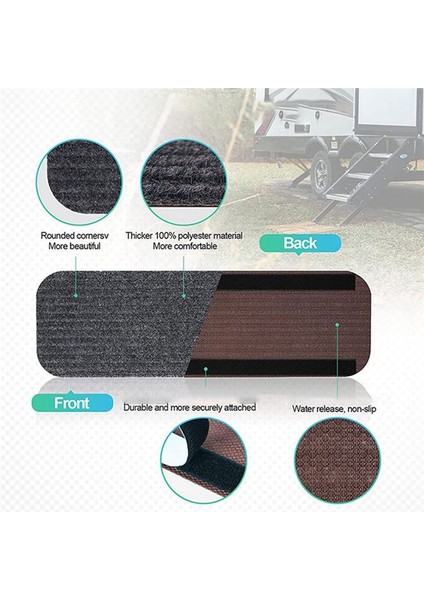 4 Pcs Rv Step RUG19.5X7.5 Inç Yapıştırıcı Rv Merdivenini Kapsar Lippert Için Mobil Ev Adım Paspasları, Adım (Yurt Dışından) fırsatları