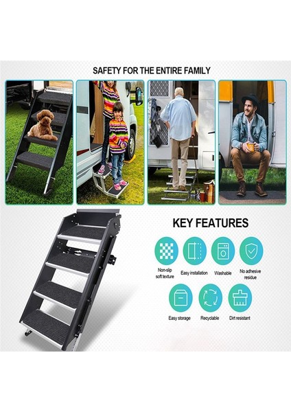 4 Pcs Rv Step RUG19.5X7.5 Inç Yapıştırıcı Rv Merdivenini Kapsar Lippert Için Mobil Ev Adım Paspasları, Adım (Yurt Dışından) indirimleri