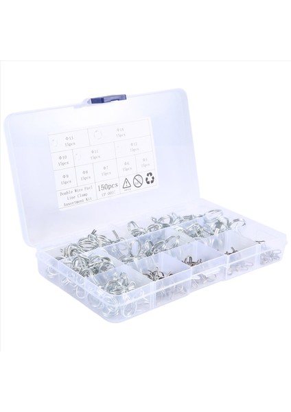 150PCS/SET Paslanmaz Çelik Yay Klipsi Hortum Kelepçe Bağlantı Elemanı Yakıt Hattı Hortum Su Boru Hava Tüp Araba Sıhhi Tesisat Aletleri (Yurt Dışından)