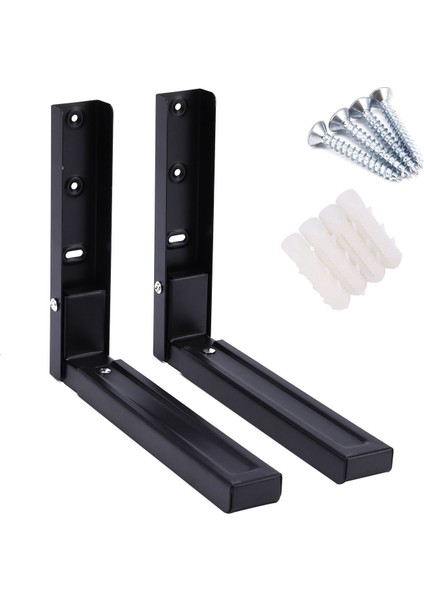 2pcs Mikrodalga Siyah Duvar Montaj Tutucu Braketleri Uzatılabilir Kollu 40KG (Yurt Dışından)