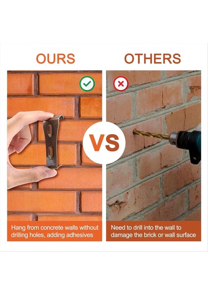 24PCS Tuğla Duvar Klipsleri Tuğla Kanca Klipsleri Çelik Tuğla Askı Ağır Hizmet Tipi Metal Askıları Açık Havada Asılı (Yurt Dışından) modelleri